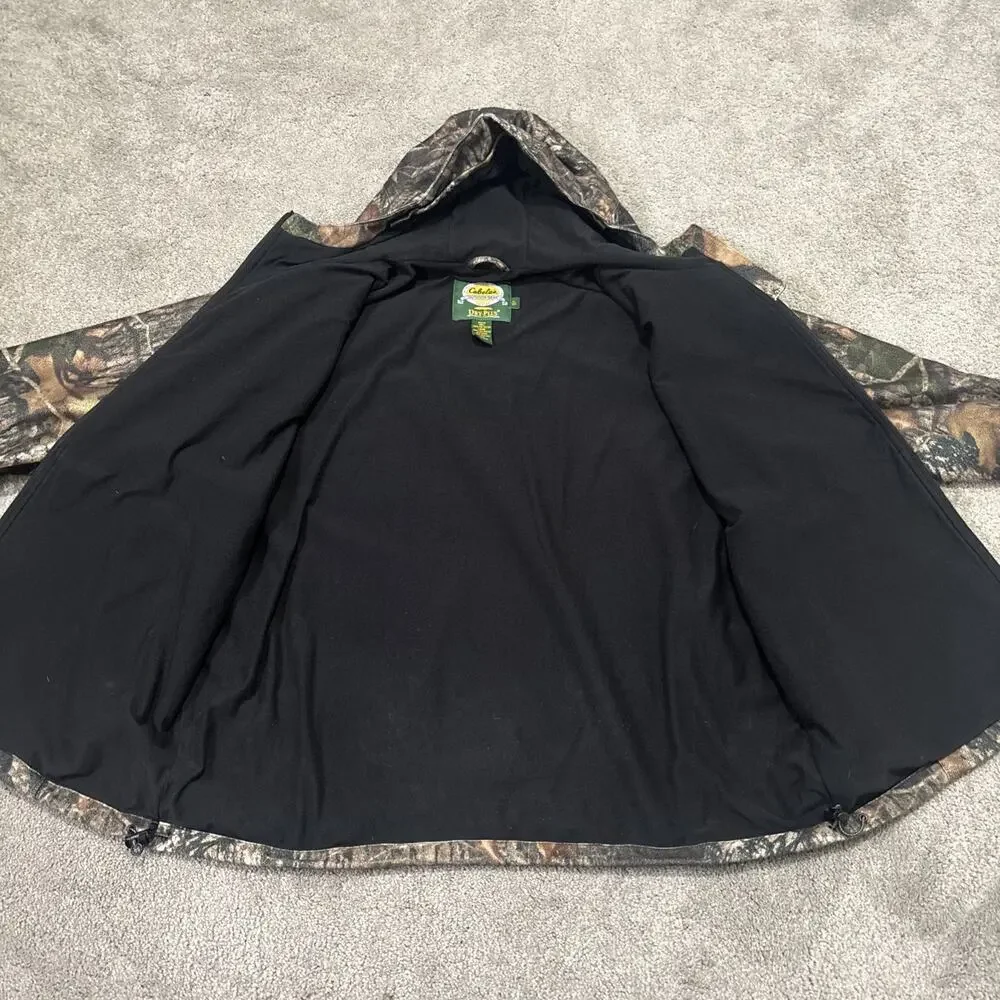 Cabela's Dry Plus Camo Jacket Men's XL Rain Midweight Zip-Up Hooded Hunting